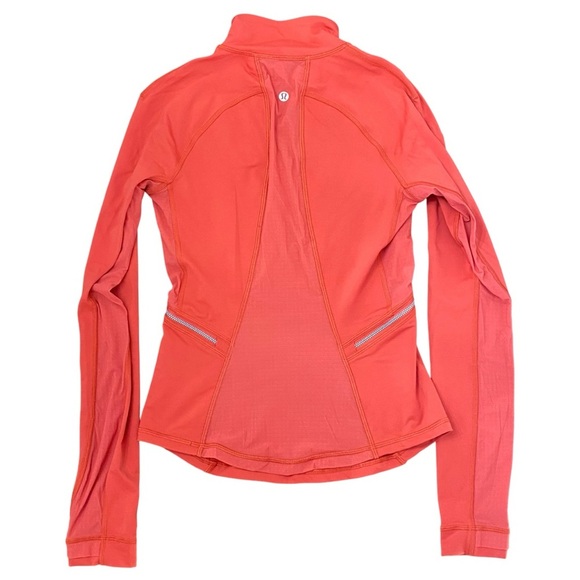 Lululemon Red Quarter-Zip Athletic Long Sleeve Top Zipper Pockets Thumb holes 4 - Picture 2 of 10